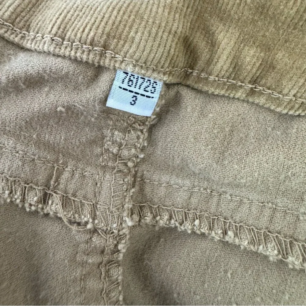 Skirt corduroy ruffle frill tiered brown tan soft velour velvet vintage retro